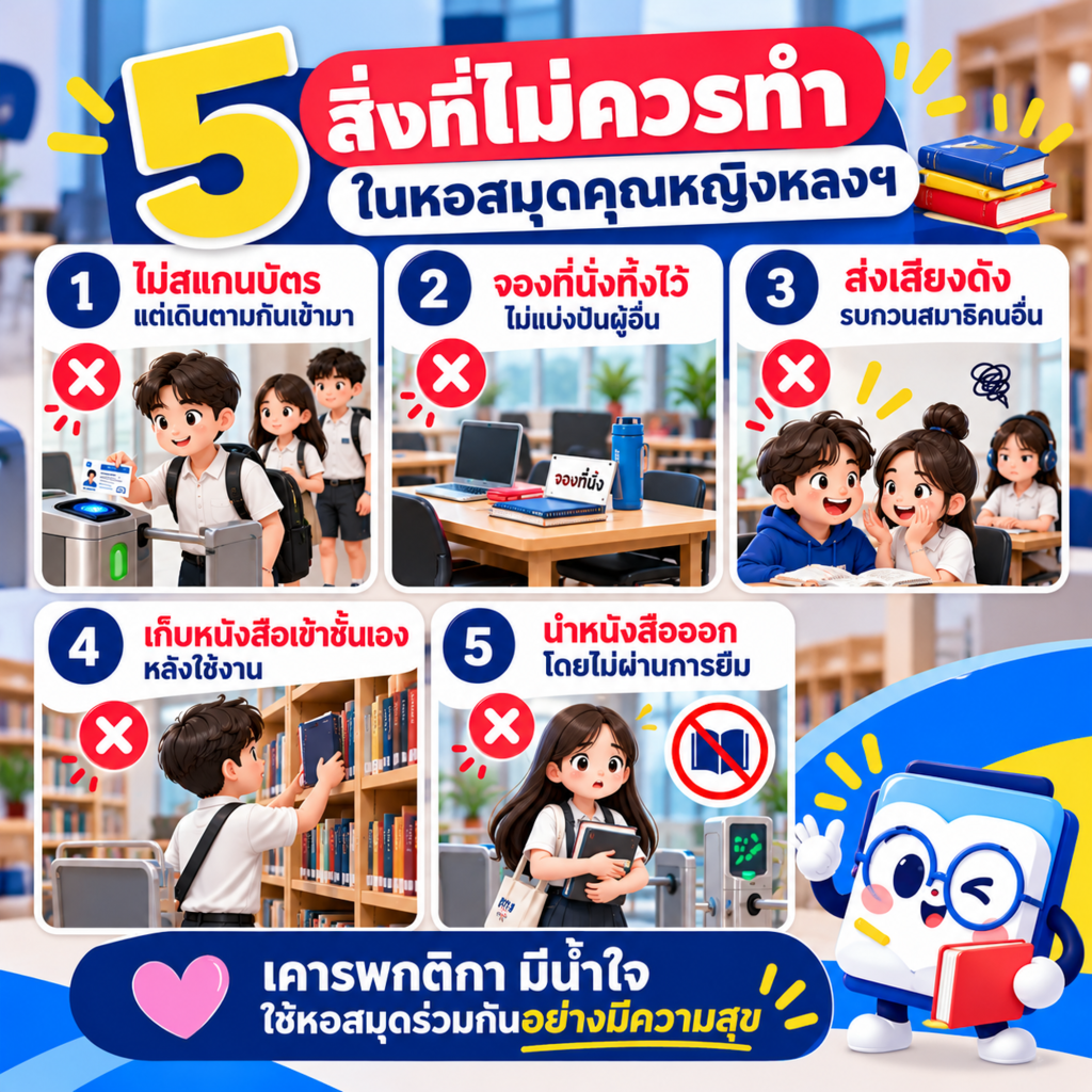 5 สิ่งที่ไม่ควรทำในหอสมุดคุณหญิงหลงฯ มาดูกันน